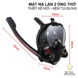 Mặt nạ lặn biển fullface 2 ống thở đôi chống đọng sương phiên bản mới có mount gắn gopro - MUÔN PHƯƠNG SHOP