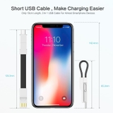 Cáp sạc mini 3 in 1 (Micro USB & Type C & Lighting) sạc siêu nhanh.