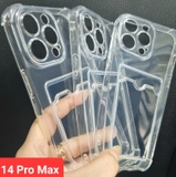 Ốp lưng dẻo trong chống sốc nhét card cho iPhone 14 Max