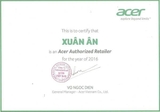 Chứng nhận đại lý uỷ quyền Acer Việt Nam