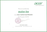 Chứng nhận đại lý uỷ quyền ACER Việt Nam