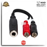 Hosa Stereo Breakout YPR-257 (1/4in TRSF - Dual RCA) (Dây cáp chữ Y tách stereo bông sen)