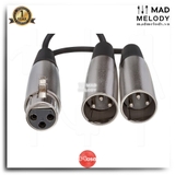 Hosa Y Cable YXM-121 (15cm) (XLR3F - Dual XLR3M) (Dây cáp nhân đôi canon XLR)