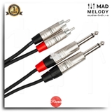 Hosa Pro Stereo Interconnect HPR-000X2 (Dual REAN 1/4in TS - RCA) (Dây cáp 6.35mm bông sen)