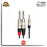 Hosa Pro Stereo Breakout HMP-010Y (3m) (REAN 3.5mm TRS - Dual 1/4in TS) (Dây cáp tách stereo 6.35mm)