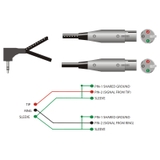 Hosa Microphone Cable CYX-405F (2XLR3F - 3.5mm TRS) (1.5m)