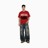 Áo thun đỏ in gothic NULLED Gothic Gang Tee | N-T3104-N-T00-DO