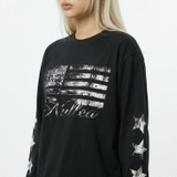 Áo dài tay đen NULLED Distressed Flag Stars N-T3200-HC-T10-D