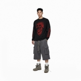Áo tay dài đen NULLED Flame Skull Longsleeve N-T3201-HC-T10-D