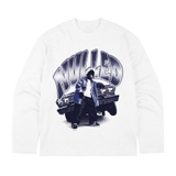 Áo thun dài tay trắng hiphop NULLED Lowrider Rider N-T3109-HC-T16-T