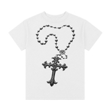 Áo baby tee trắng in thánh giá NULLED Gothic Cross Tee N-T3231