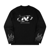 Áo dài tay đen NULLED Cyber Flame Longsleeve Tee  N-T3197-HC-T10-D
