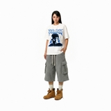 Áo thun trắng boxy NULLED Cyber Blue Y2K Tee | N-T398-N-T00-T