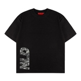 Áo thun đen in NULLED Side NLD Pattern Tee form boxy nam nữ | N-T3150-N-T00-D