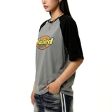 Áo thun kẻ in hình NULLED Retro Cracked Oval Tee | N-T396-HC-T17-DO