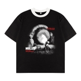 Áo thun đen cổ ringer mắt vỡ NULLED Illusion Tee N-T3134-HC-T7-DVT