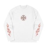Áo tay dài trắng  NULLED Flame Cross Longsleeve | N-T3170-HC-T16-T