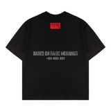 Áo thun đen in xước NULLED Distressed Logo Tee N-T3238