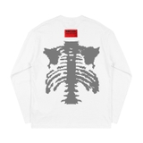 Áo tay dài trắng in xương sườn NULLED Skeleton Grunge Tee N-T3230