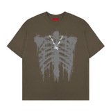 Áo thun nâu in xương NULLED Skeleton Ribcage Tee N-T3241