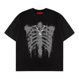 Áo thun đen in xương NULLED Skeleton Ribcage Tee N-T3241
