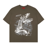 Áo thun nâu đất in x-ray NULLED Dino Fossil Tee N-T3243