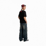 Áo thun dài tay boxy NULLED cotton co giãn form boxy màu đen | NULLED N-T349-HC-T16-D