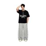 Áo thun in hình NULLED form boxy oversize vải cotton dày dặn màu đen Áo thun ngôi sao | N-T372-N-T00-D