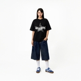 Áo thun in hình NULLED form boxy oversize vải cotton dày dặn màu đen Áo thun ngôi sao | N-T372-N-T00-D