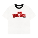 Áo thun trắng viền đen NULLED Vietnamese Letter Tee | N-T3106-HC-T7-TVD