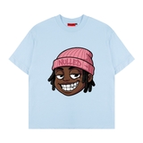 Áo thun xanh biển in mặt người NULLED Pink Beanie Tee N-T3111-N-T00-XB