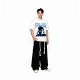 Áo thun trắng boxy NULLED Cyber Blue Y2K Tee | N-T398-N-T00-T
