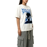 Áo thun trắng boxy NULLED Cyber Blue Y2K Tee | N-T398-N-T00-T
