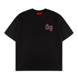 Áo thun đen in xương hồng NULLED Flame Bone Tee N-T3223