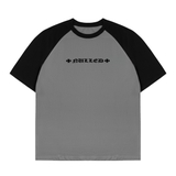 Áo thun xám phối tay đen NULLED Minimal Raglan Tee N-T3202-HC-T6-XD