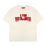 Áo thun kem chữ đỏ NULLED Vietnamese Letter Tee | N-T3106-N-T00-K