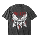 Áo thun đen wash NULLED Gothic Angel Tee N-T3137-HC-T13-D