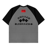 Áo thun xám phối tay đen NULLED Minimal Raglan Tee N-T3202-HC-T6-XD