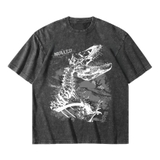 Áo thun đen wash in x-ray NULLED Dino Fossil Tee N-T3243