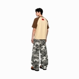 Áo thun kẻ in hình NULLED Retro Cracked Oval Tee | N-T396-HC-T17-DO