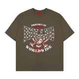Áo thun nâu đất đại bàng NULLED Eagle Worldwide Tee N-T3120-N-T00-N