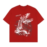 Áo thun đỏ in x-ray NULLED Dino Fossil Tee N-T3240