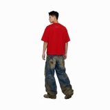 Áo thun đỏ in gothic NULLED Gothic Gang Tee | N-T3104-N-T00-DO