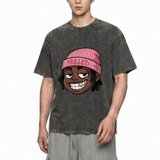 Áo thun kem in mặt người NULLED Pink Beanie Tee N-T3111-N-T00-K