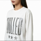 Áo thun trắng in chữ xước NULLED Grunge Star Tee N-T3138-N-T00-T