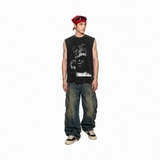 Áo thun dài tay NULLED Halftone Portrait Tee | N-T381-HC-T16-D