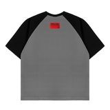 Áo thun nam nữ phối tay NULLED Retro Cracked Oval Tee | N-T396-HC-T6-XD