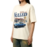 Áo thun boxy chiếc xe cổ NULLED Burnout Station Motor Tee | N-T392-N-T00-XT