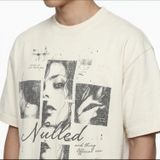 Áo thun trắng in hình NULLED Cross Portrait Tee N-T3153-N-T00-T