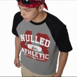 Áo thun raglan xám tay đen NULLED Athletic Varsity Tee N-T3143-HC-T6-XD